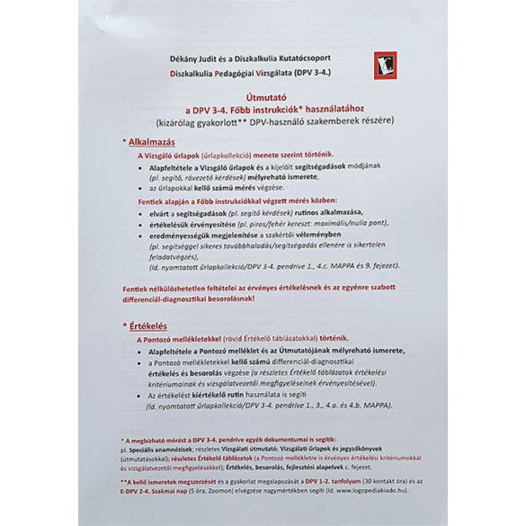 DPV 3-4 (pendrive és vizsgáló űrlapkollekció)